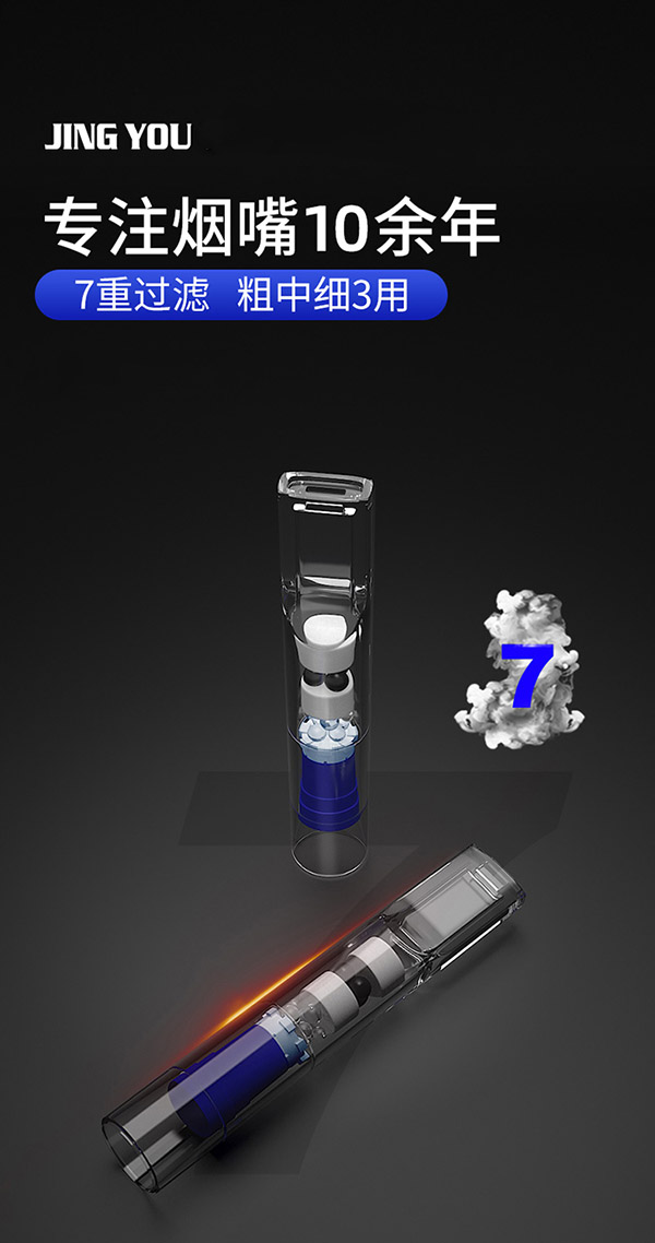 净友（JING YOU）一次性烟嘴七重焦油过滤器粗中细三用抛弃型过滤嘴120支装