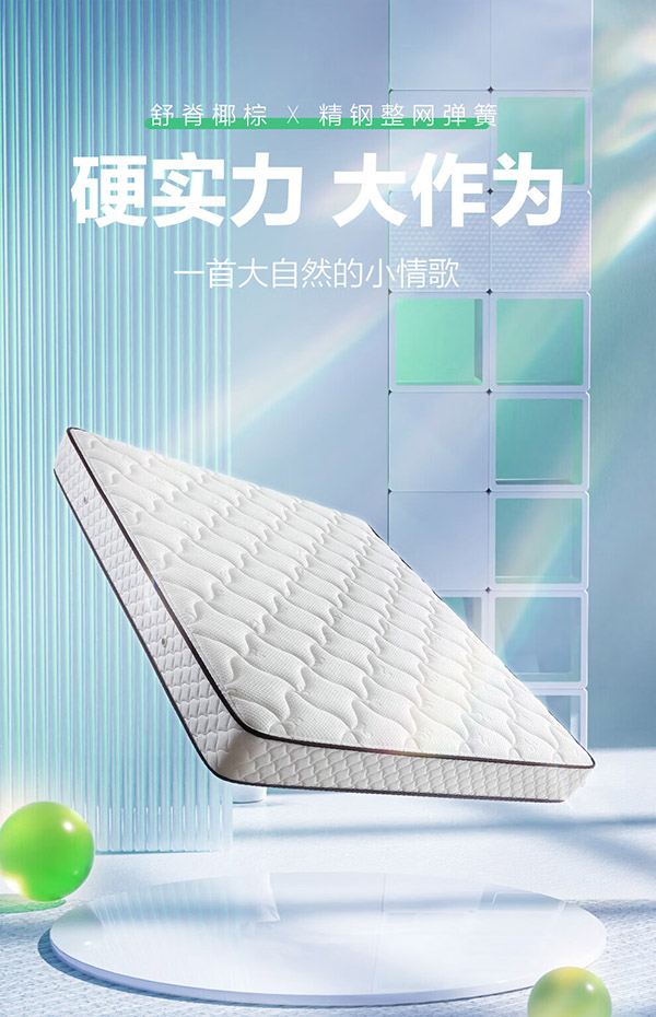 喜临门 3D椰棕床垫 邦尼尔弹簧床垫 抑菌防螨床垫 极光白2S 1.8x2米