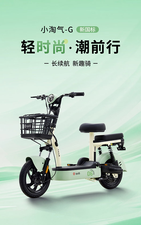 台铃电动车小淘气-G电动自行车48V13Ah铅酸新国标可上牌 
