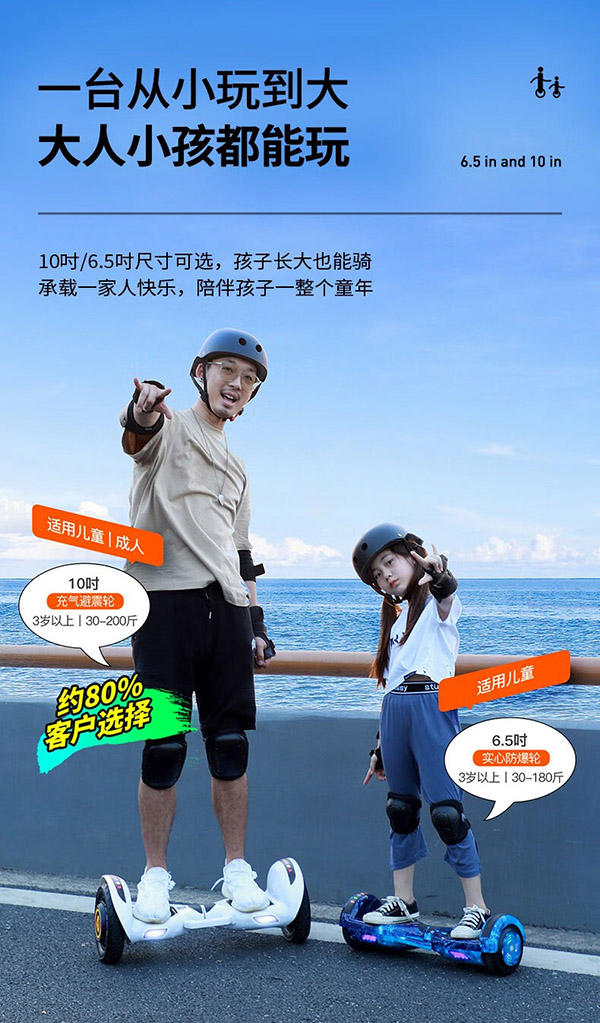 领奥儿童电动平衡车3-6-12岁智能体感10岁到15岁以上成人自动平行车 10吋越野高配白【蓝牙+炫光轮】