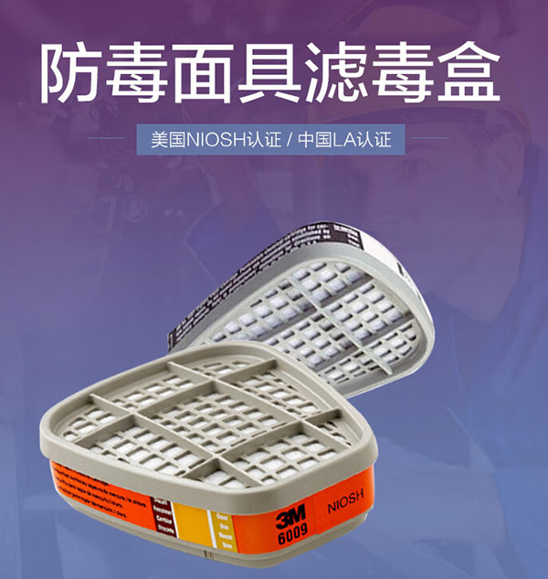 3M 6006CN滤毒盒 防护有机蒸气等多种气体搭配面具使用 2个(1包)