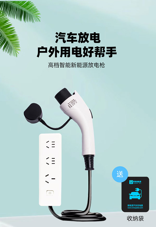 阿呆充电新能源电动汽车外放电枪插排比亚迪海豚秦宋理想哪吒取电转换插座 5米插排款