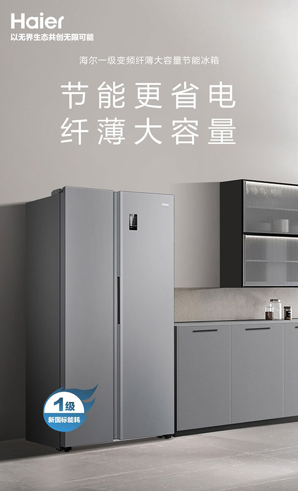 海尔（Haier）535升星辉对开门双开门电冰箱家用一级能效变频节能无霜净味超薄嵌入式大容量BCD-535WGHSSEDS9