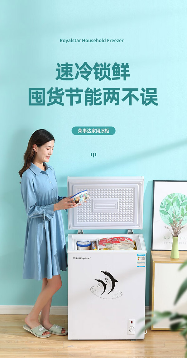 荣事达（Royalstar）小冰柜家用小型冷冻保鲜迷你冷藏卧式冷柜单用储母乳柜节能省电 【万人推荐 一级节能】58升单温