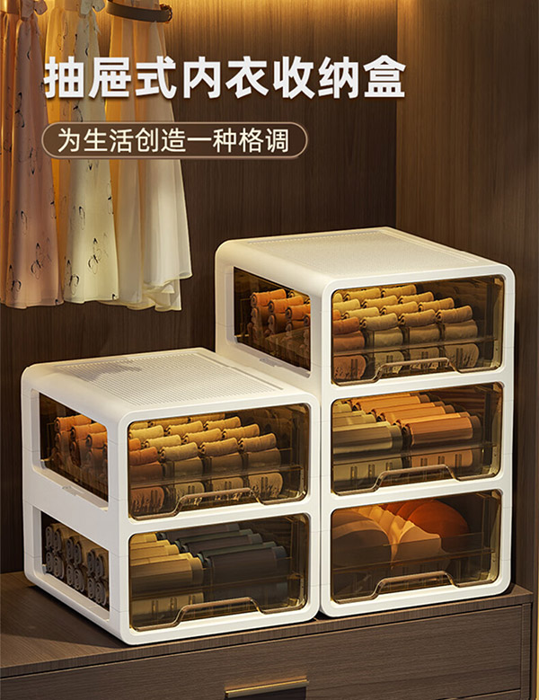 EACHY内衣收纳盒袜子内裤分格宿舍家用神器衣柜内衣裤收纳三合一